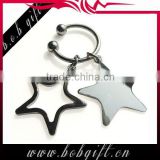 zinc alloy special star key chain/ star metal keychain