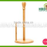 BSCI factory High quality bamboo wood Kitchen roll holder, roll holder wholesale