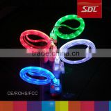 Factory 100cm Glow flash Mobile Phone LED Light micro usb Cable, Luminous Micro USB cable