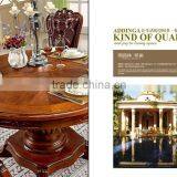 Dark Brown Round Dining Table and Chair thumbnail-2