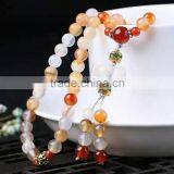 Natural white yellow red agate bracelet for decoration