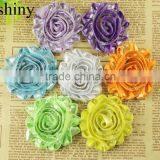 Shabby Shiny Glitter 2.5inch Chiffon Flower Trims thumbnail-1