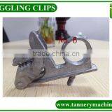 Aluminum/plastic leather toggle clips