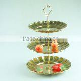 Stainless Steel Metal Flower Plate Salver Metal Decoration With 3 Layer thumbnail-6