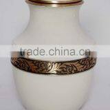 White Coloure Metal Brass Urns thumbnail-1