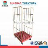 Metal 2 Sided Roll Logistics Pallet Cage Container Warehouse Storage Cart Metal Trolley With Wheels