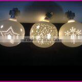 Nice Hollow Carved Star Snow Ceramic Ball With LED Light Hanging Decoration thumbnail-1