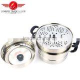 Hot Selling Stainless Steel Steamer Cooking Pot With Hollow Handles and Metal Lid thumbnail-1