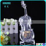 High Grade Handicrafts Clear Round Crystal Music Box for Wedding Gift thumbnail-2