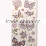 Purple Color Butterfly & Rose Design Sticker, Antique Decorative Shinny Glitter Sticker thumbnail-3