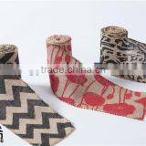 5''*5Y Natural Color Burlap Chevron Ribbons thumbnail-1