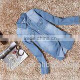 Plus Size Denim Shirt Women Clothing Nostalgic Gradient Jeans Shirt Vintage Womens Camisa Jeans Blusas Feminina Blouse thumbnail-1