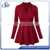 Latest V-neck Tops Women Long Sleeve Hot Selling Styles for Women thumbnail-3