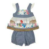Wholesale New Design Floral Stripe 2 Piece Outfit Baby Girls Photo Without Cloth of Baby Clothes Set thumbnail-1