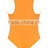 Custom Color Private Label Crew Neck Racer Back Basic Cotton Spandex Tight Women Bodysuit thumbnail-5