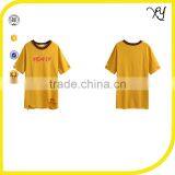 2017 Women 100% Cotton Knit Short Sleeve French Terry Women Distressed t Shirt Wholesale China thumbnail-2