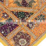 Orange Floor Luxury Pillow Cover Indian Decorator Tapestry Large Bed Cushion thumbnail-4