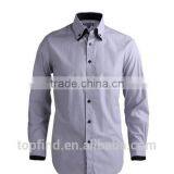 Fancy Grey Color Long Sleeve Double Collar Men's Dress Shirt for Men thumbnail-1