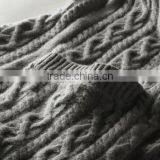 Women's Most Popular Gery Cable Knit Cashmere Sweater Cardigan With Side Pockets thumbnail-5