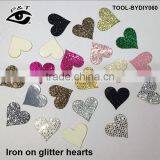 Glitter Motif Transfers Heart Shape Iron on Glitter Patch Laser Cut Hotfix Patches thumbnail-1
