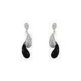 Black & White Series 925 Sterling Silver Earring For Anniversary , Rhodium Plating IE1104