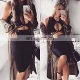 Amigo 2017 New Design Red Sleeveless V Neck Sexy XXX Bandage Crop Top and Midi Skirt Dress Suit for Women Evening Wear thumbnail-1