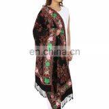 Embroidered Indian Pure Wool Shawls Hand Embroidered Spanish Silk Flamenco Piano Shawl Hand Embroidery Wool Shawls thumbnail-1