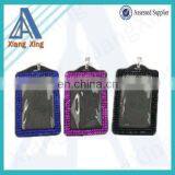 Leather Vertical Rhinestone Diamante Badge Holder thumbnail-1