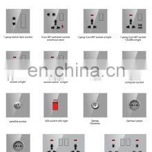 Type 86 UK/EU Standard 3 Gang 1/2 Way Wall Push Button Light Switch Glass Panel Socket and Switches Electrical thumbnail-3