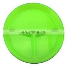 3-Compartments Candy Color Melamine Plastic Kids Dinner Dish, Candy Color Partition Dish Silicone Dinner Plate thumbnail-4