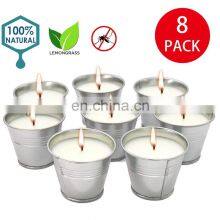 Hot Selling Environmental Protection Soy Wax Citronella Oil Household Iron Bucket Mosquito Repellent Scented Candles 8-piece thumbnail-3