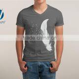 100% Thin Soft Combed Cotton Vintage Casual v Neck Tshirt for Men Wholesale thumbnail-1