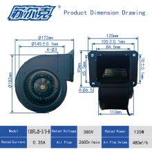 Metal Blade Pressure Exhaust Fan 130FLJ5 85W Air Purification Embroidery Machine Sewing Machine Centrifugal Blower Fan thumbnail-3