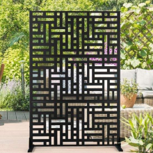 Classic Black Metal Screen for Garden Divider & Functional Indoor Partition Wrought Iron Garden Fence thumbnail-3