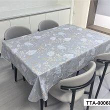 Elegant Lily Birds Pattern PVC Tablecloth, Waterproof, Oil‑proof, Easy Clean, Perfect for Daily Dining and Home Decor thumbnail-3