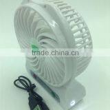 Rechargeable Battery Powered USB Cooler Adjustable Speed Usb Personal Fans Mini Usb Fan With Led Light thumbnail-3