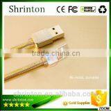 Gold Plated 2.1A 1M Micro Usb Cable , Mobile Charger Wire