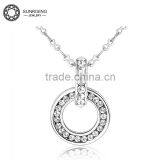 Flash White Jewelry Necklace With Round Pendant Torque thumbnail-1