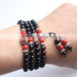 8mm Black Obsidian and Cinnabar 108 Mala Beads Buddhist Prayer Beads thumbnail-2
