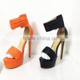 Ankle Strap Fancy Sandals China Catwalk Factory 16CM Sky High Platform Women High Heel Sandals Ladies thumbnail-3