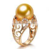 Gold Plated Engagement Pearl Ring thumbnail-1