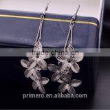 New Design Flower Dangle Jewelry Matte Long Earring Hook Wholesale thumbnail-2