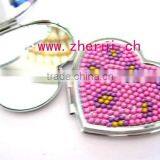 Mini Bling Rhinestone Small Heart Craft Pocket Mirrors thumbnail-2