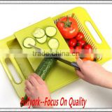 Kitchen Fruit Vegetable Combo Chopping Board Drawer Plastic Manual Chopper Cutting Board Block