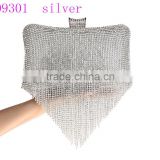 09301 silver popular womens bags, high quality indian ladies evening bags