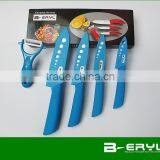 BERYL 5pcs Set , 3456 Kitchen Knives+peeler+color Box,Ceramic Knife Sets 4 Colors Straight Handle,White Blade thumbnail-4