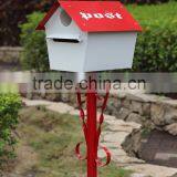 Foshan JHC-12102 Outdoor Post Mounted Metal Mailbox/Decorative Letterbox/Standing Postbox For Garden