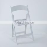 Factory Resin white foldable wedding chair,resin folding chair