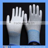 13Gauge Carbon Fiber Palm PU Coated ESD Working Gloves Electrical Gloves