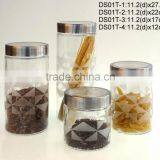 DS01T frosted glass jar with stainless steel lid